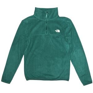 The North Face Fleece 1/4 Zip Long Sleeve Green Pullover Small